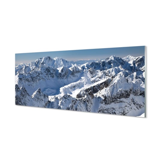 Nowoczesny panel szklany Góry zima śnieg 125x50 cm Tulup