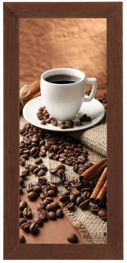 Nowoczesny plakat w brązowej ramie o wymiarach 20x50 cm - Coffee 5 POSTERGALERIA