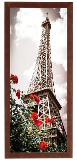Nowoczesny plakat w brązowej ramie o wymiarach 20x50 cm - Paris 7 POSTERGALERIA