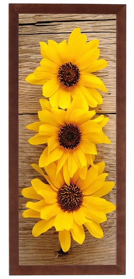 Nowoczesny plakat w brązowej ramie o wymiarach 20x50 cm - Sunflower 1 POSTERGALERIA