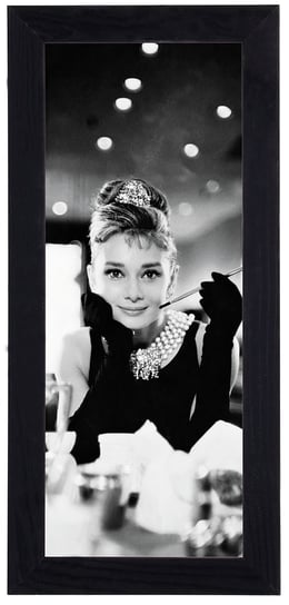 Nowoczesny plakat w czarnej ramie o wymiarach 20x50 cm - Audrey Hepburn POSTERGALERIA