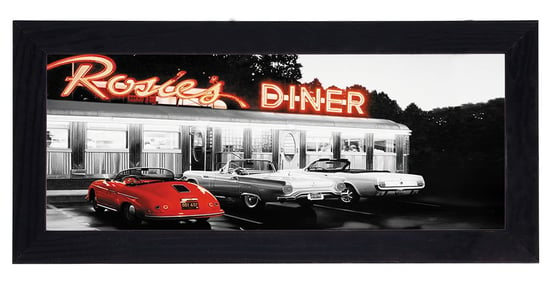 Nowoczesny plakat w czarnej ramie o wymiarach 20x50 cm - Car 5 POSTERGALERIA