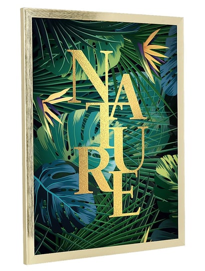 Nowoczesny plakat w złotej ramie, Nature gold, 30x40 cm POSTERGALERIA