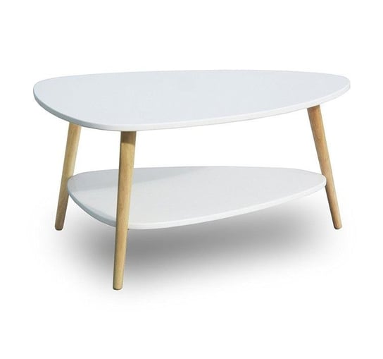 Nowoczesny stolik GOODHOME, biało-beżowy, 45x67x90 cm ModernHome