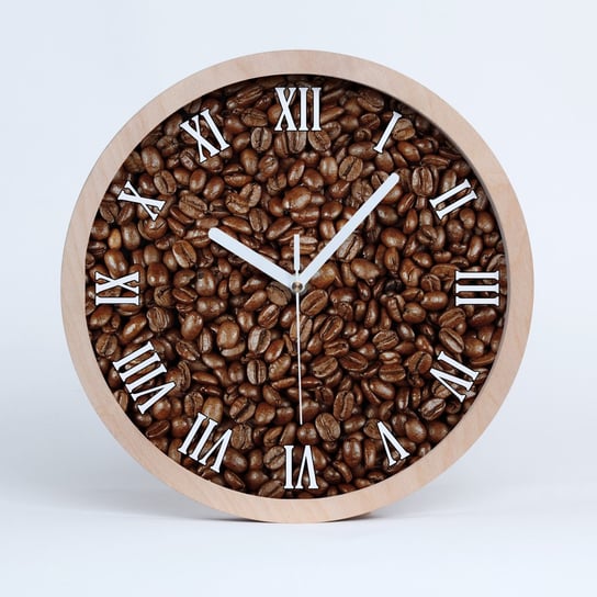 Nowoczesny wiszący zegar drewno ziarna kawy fi 30, Tulup Tulup