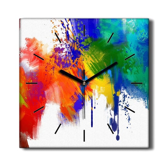 Nowoczesny zegar na płótnie Farba Plamy 30x30 cm, Coloray Coloray