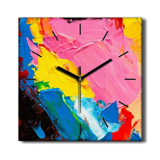 Nowoczesny zegar na płótnie Magia kolorów 30x30 cm, Coloray Coloray