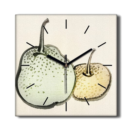 Nowoczesny zegar na płótnie Owoce gruszki 30x30 cm, Coloray Coloray