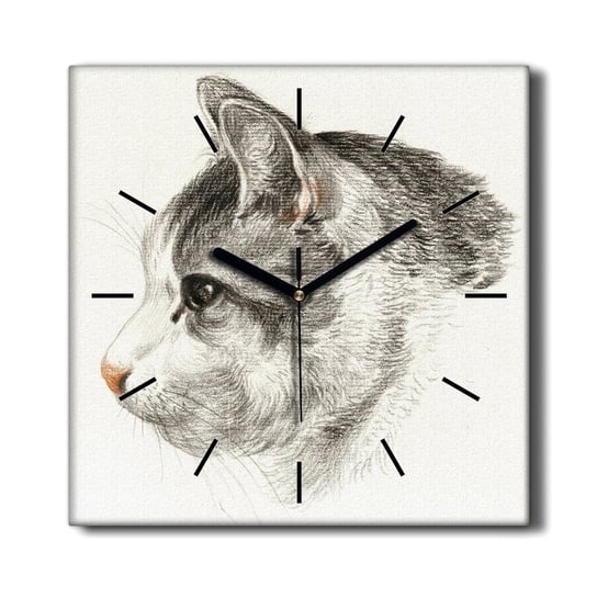 Nowoczesny zegar na płótnie Zwierzę kot 30x30 cm, Coloray Coloray