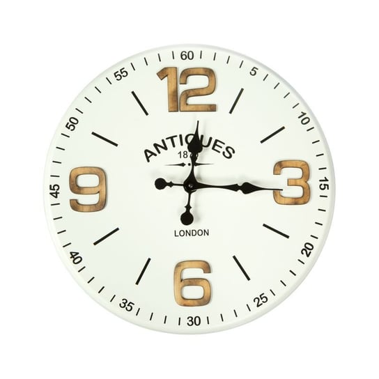 Nowoczesny Zegar Na Ścianę 45X6X45 Biały + Brązowy Eurofirany