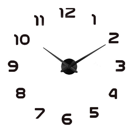 Nowoczesny Zegar Ścienny 65-120 cm Wzór Standard Czarny Handloteka