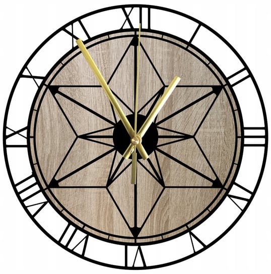 Nowoczesny Zegar Ścienny Drewniany Cichy Czytelny Geometryczny 45 cm Inna marka