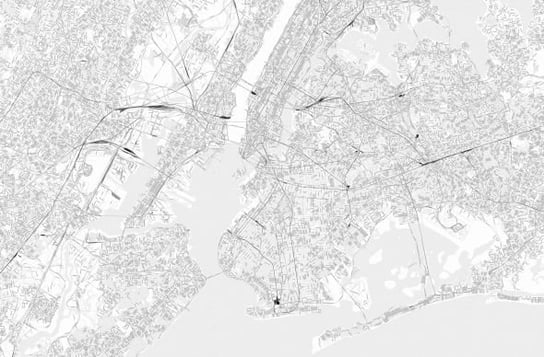 Nowy Jork - Czarno-Biała Mapa Miasta - Fototapeta Nice Wall