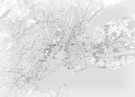 Nowy Jork - Mapa Czarno Biała - Fototapeta Nice Wall