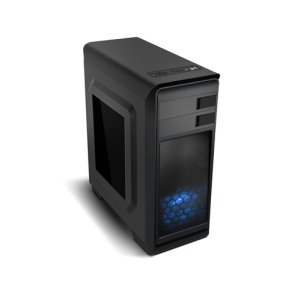 Nox Modus -NXMODUSB- ATX i micro ATX mid-tower, USB 3.0, przezroczyste okno boczne, zawiera wentylator 120 mm z niebieską diodą LED, miejsce na 3 dyski twarde i dwa wentylatory, kolor czarny Inna marka