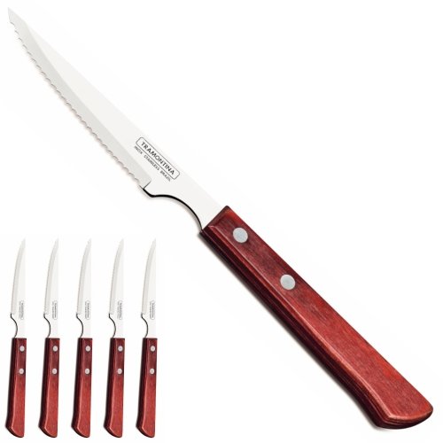 Nóż Do Steków Ząbkowany Nierdzewny Churrasco Spanish Style 6 Szt. Dł. 220 Mm Czerwony Inna marka
