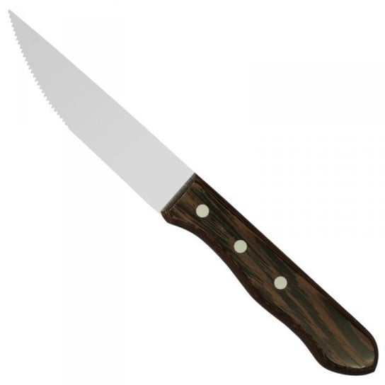 Nóż do steków ząbkowany nierdzewny uchwyt drewniany WENGE dł. 125 mm - Hendi 841143 Inna marka