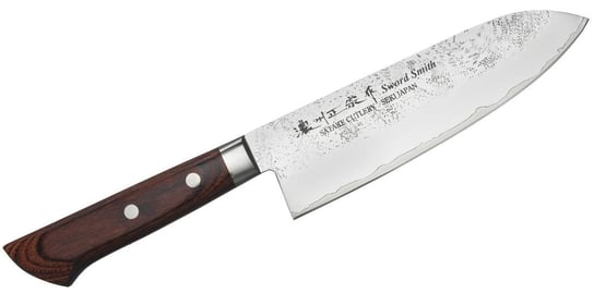 Nóż kuchenny SATAKE Unique Santoku, brązowy, 17 cm Satake