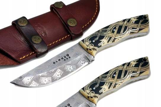 Nóż Myśliwski Taktyczny Wojskowy Bushcraft Survival Edc Stal 1095 Scrimshaw Inna marka