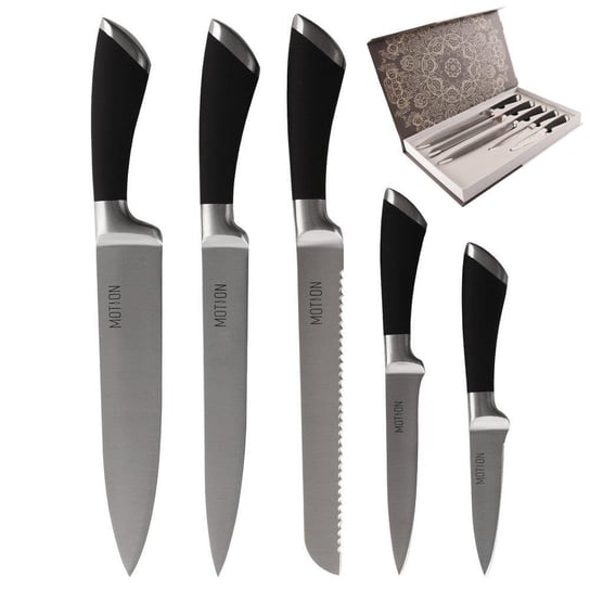 Nóż / noże kuchenne stalowe 5el MOTION zestaw noży Orion