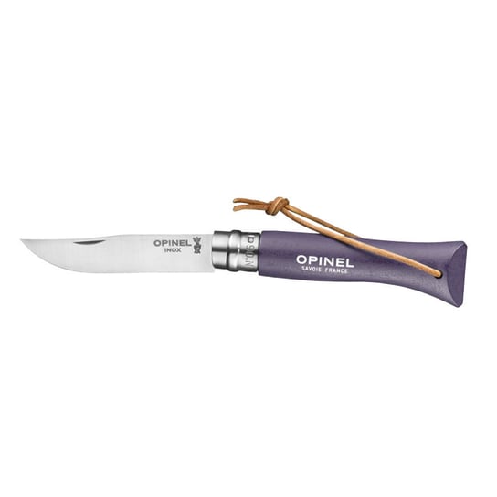 Nóż Opinel Colorama 06 inox grab fioletowy z rzemieniem Opinel