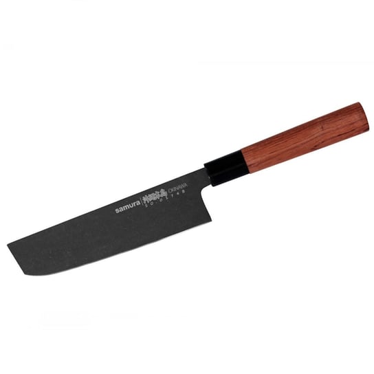 Nóż Samura Okinawa Stonewash Kitchen Nakiri 172 mm wykonany z japońskiej stali AUS 8 58 HRC Inna marka