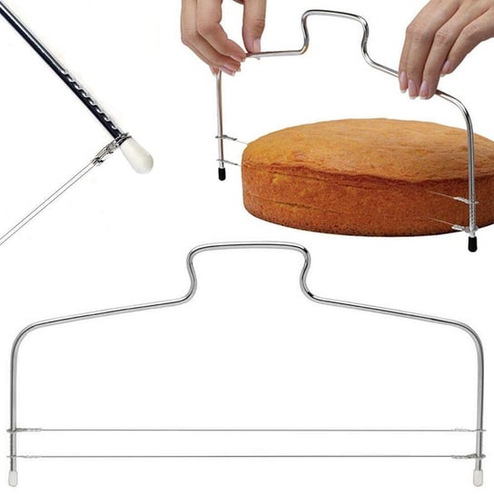 Nóż strunowy PODWÓJNY struna do cięcia ciasta biszkoptu Vilde