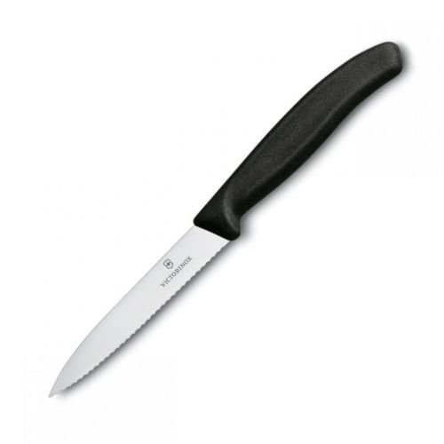 Nóż Victorinox do jarzyn, ząbkowany, 10 cm, czarny Victorinox