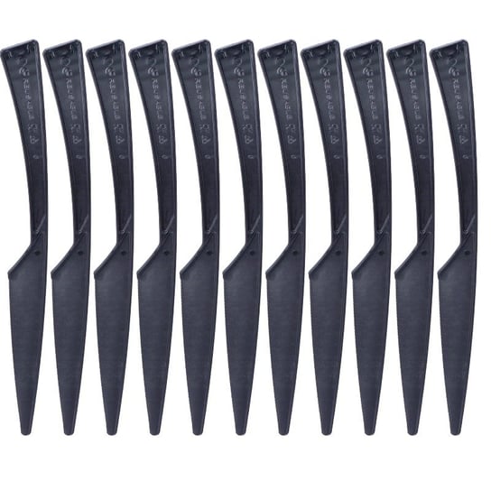 Noże wielorazowe czarne MOCNE GRUBE 40szt PREMIUM jednorazowe plastikowe ABC