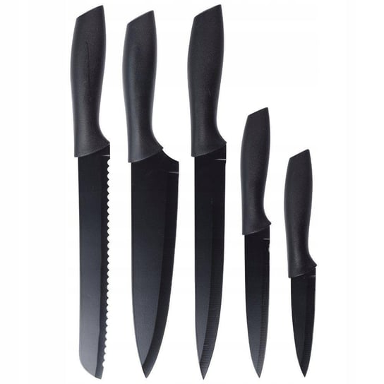 Noże zestaw noży kuchennych czarne stalowe EH Excellent Houseware