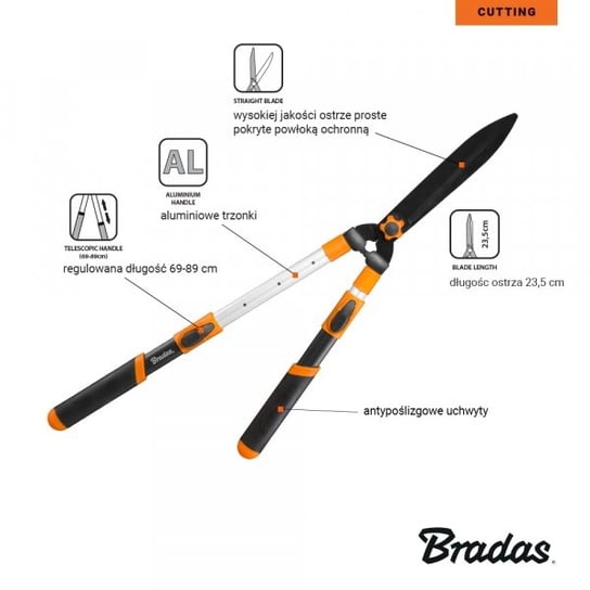 Nożyce Do Żywopłotu Bradas Ogród Kt-V1141 Ręczne BRADAS
