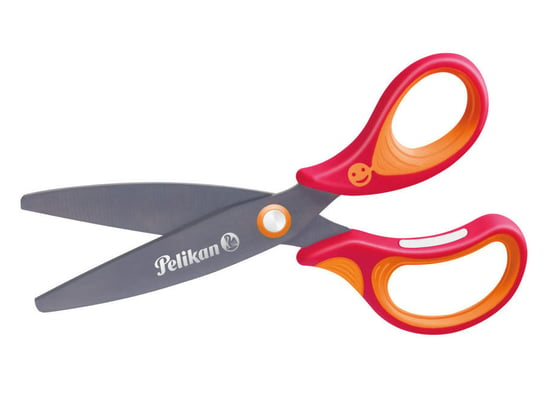 Nożyczki GRIFFIX tytanowe praworęcz 14,5cm PELIKAN - praworęczne \ czerwone Pelikan