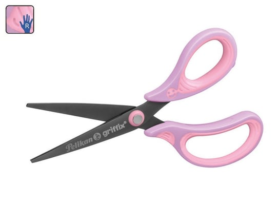 Nożyczki GRIFFIX tytanowe praworęcz 14,5cm PELIKAN - praworęczne \ fioletowy || różowy Pelikan