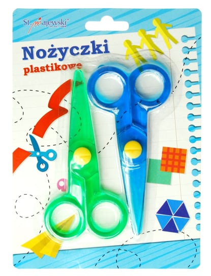 Nożyczki plastikowe kolorowe 12.5 cm 2 szt Majewski St.Majewski