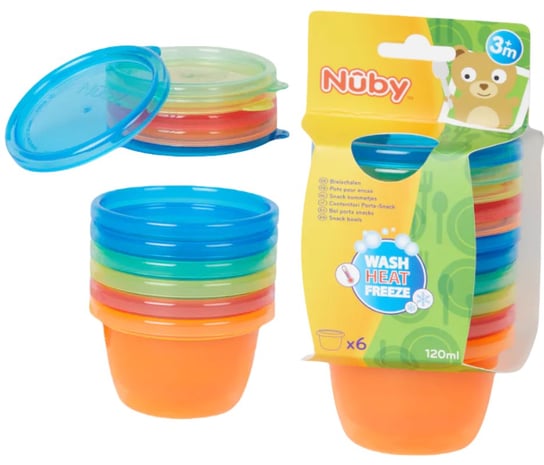 NUBY miseczki z przykrywką pojemniki 6x 120ml kolor Inny producent