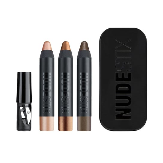 Nudestix, Nude Metallic Eye Mini zestaw cieni do powiek w kredce Burnish + Smoke + Nudity 3x2.5g Nudestix