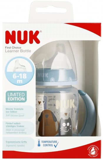 NUK Butelka 150 ml 6m  z uchwytem First Choice niebieska Nuk