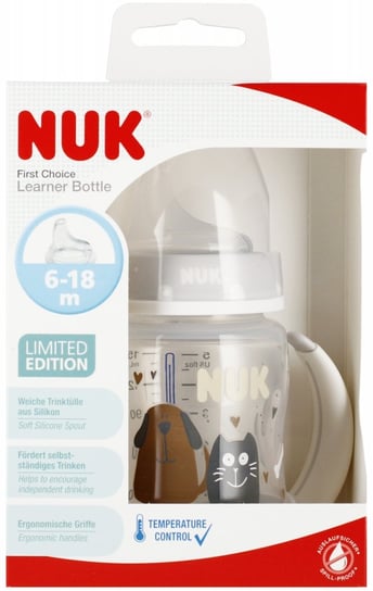 NUK Butelka 150 ml 6m  z uchwytem First Choice popielata Nuk