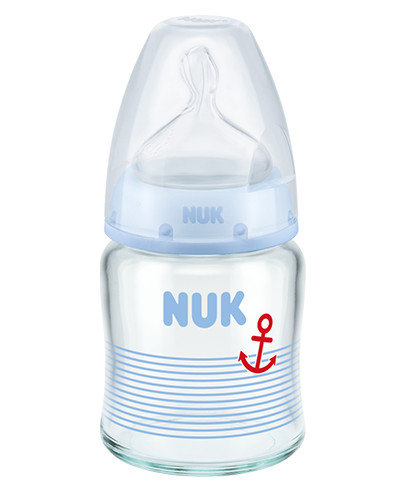 Nuk butelka FC+ 120ml. szklana sm.o-6m latex Nuk