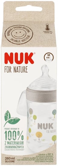 NUK Butelka ze smoczkiem silikonowym 260 ml M For Nature popielata Nuk
