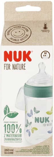 NUK Butelka ze smoczkiem silikonowym 260 ml M For Nature zielona Nuk