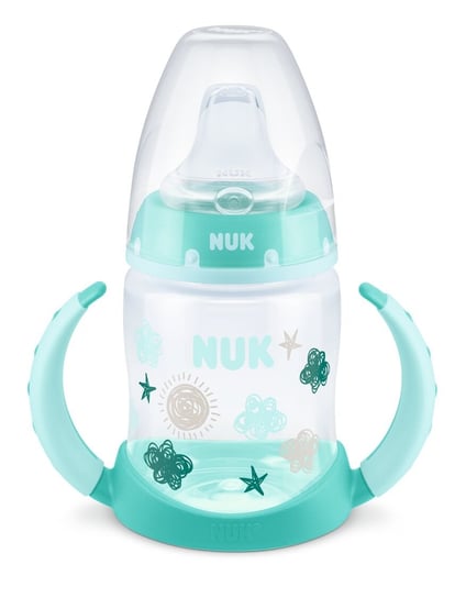 Nuk FC+ butelka 150ml z uchwytami i ze wskaźnikiem temperatury ustnik silikonowy niekapek od 6m-cy zielona Nuk