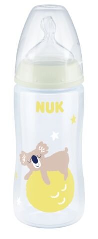 Nuk FC+ butelka 300ml ze wskaźnikiem temperatury night smoczek silikonowy 6-18m-cy m miś Nuk