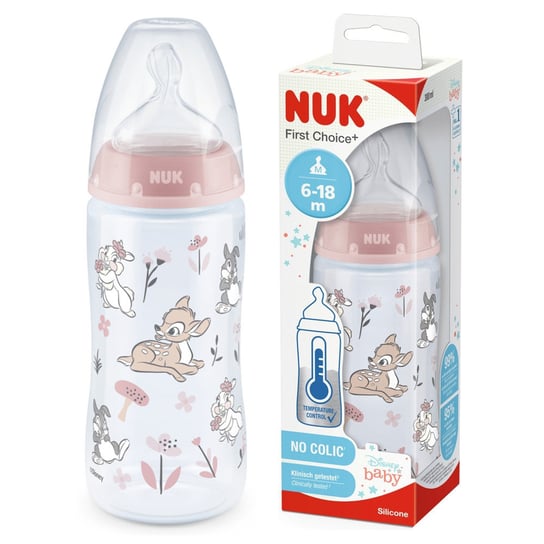 Nuk Fc+ Butelka Antykolkowa Z Czujnikiem 300Ml + Smoczek 6-18M Bambi Nuk
