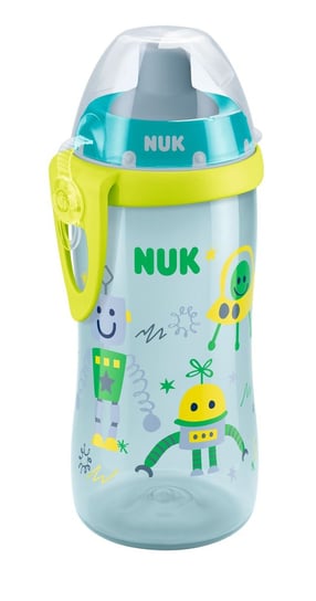 Nuk, Flexi Cup, Kubek silikonową słomką, NIebieski, 18m+, 300 ml Nuk
