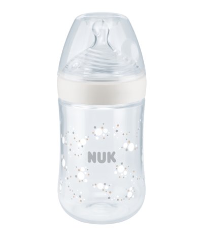 Nuk nature sense butelka 260ml ze wskaźnikiem temperatury silikonowy smoczek m biała Nuk