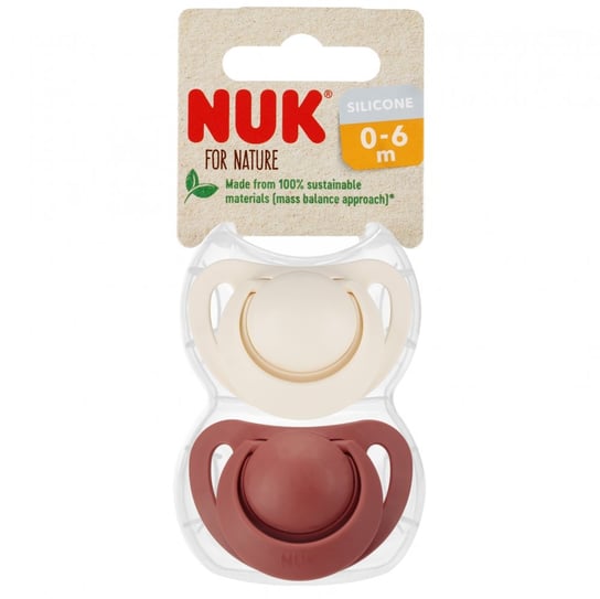 NUK Smoczek silikonowy 0-6m For Nature czerwony op.2 szt. Nuk