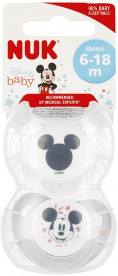 NUK Smoczek uspokajający silikonowy 6-18m Disney Myszka Miki  2 szt. Nuk