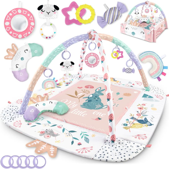 Nukido, Mata interaktywna edukacyjna dla dzieci, niemowląt pałąk i zabawki 3w1, Różowy Nukido