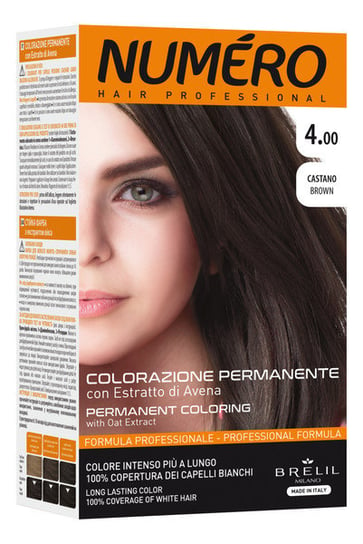 Numero, Permanent Coloring, Farba do włosów 4.00 brown, 140 ml Numero